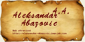 Aleksandar Abazović vizit kartica
